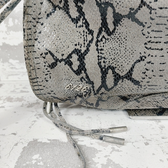 Lindsay Lohan Dita Python Snake Bag Hobo Gray Leather Side Corsets Tote 1010 - Picture 3 of 12